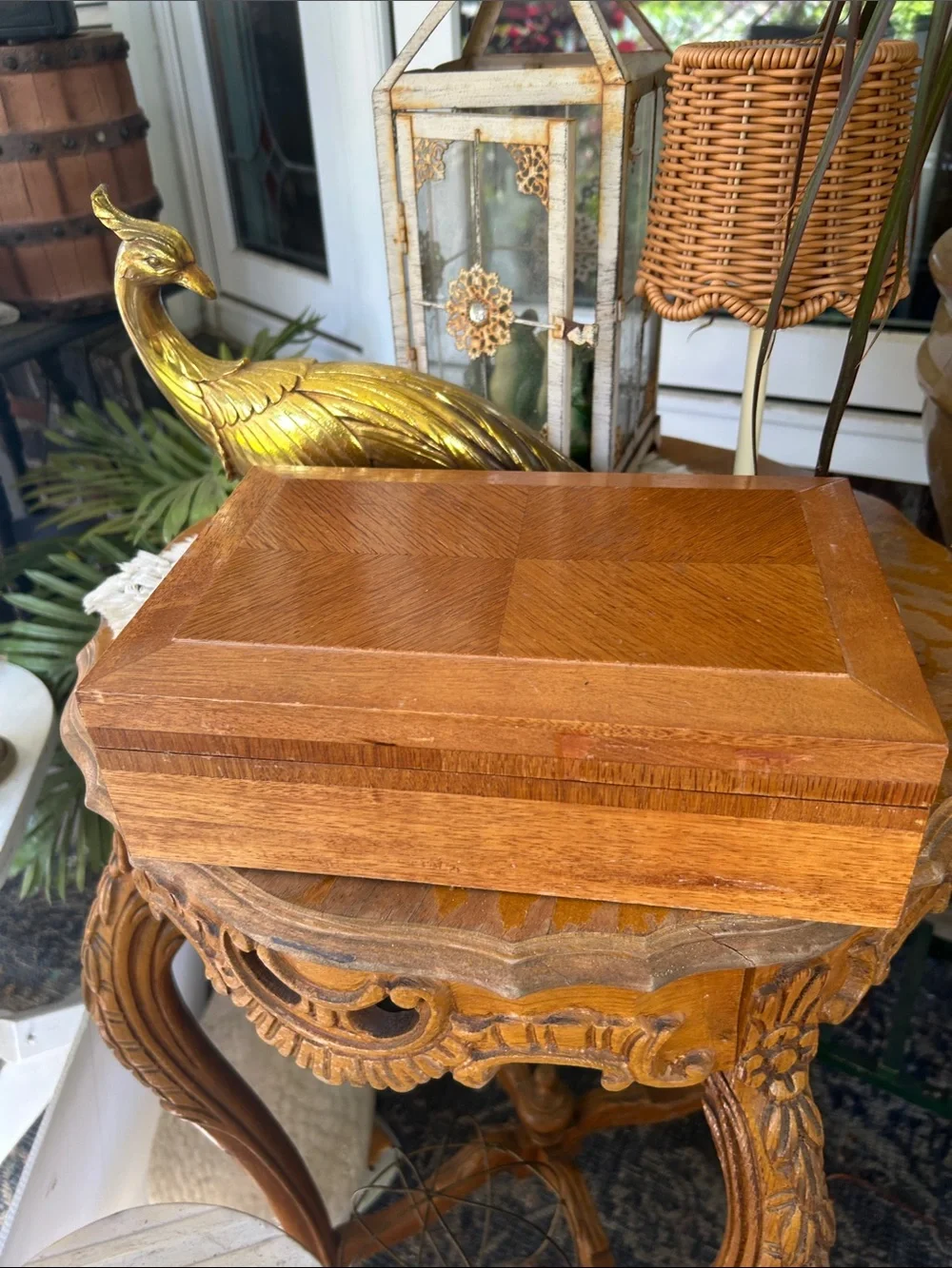 Vintage rectangular wooden
